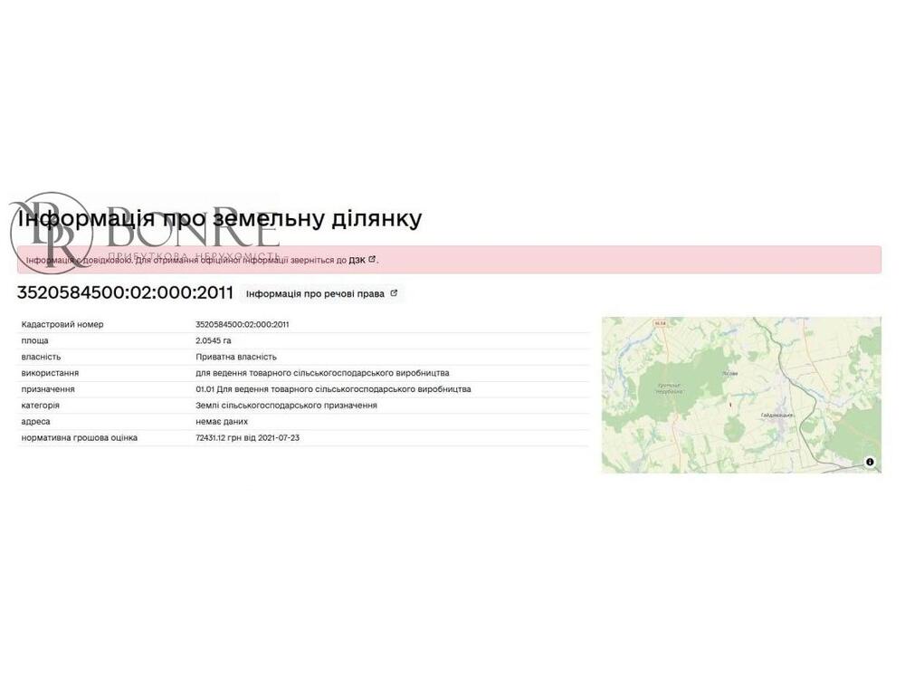 Продаж, Земельний Пай, 2,0545га, Кіровоградська обл., 5.7% річних