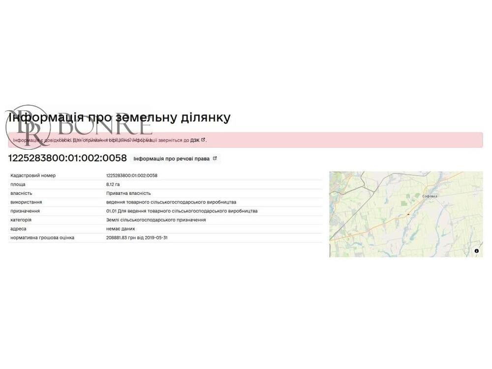 Продаж, Земельний Пай, 8.12га, Дніпропетровська обл., 3.3% річних